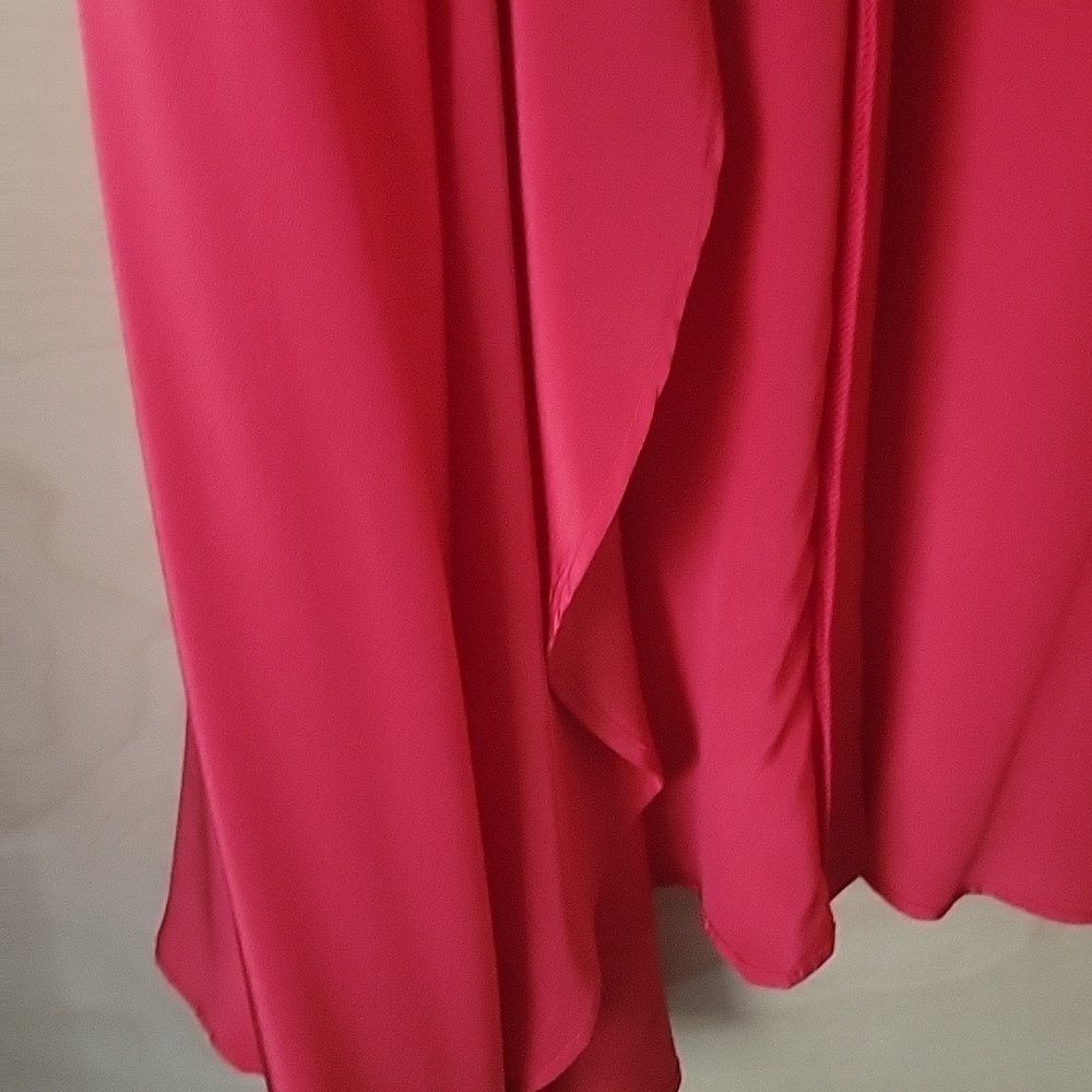 NEW XS Helena Quinn Silk Kate Red Wrap Dress Maxi Long Coquette Flowy Party Gown - Picture 15 of 16